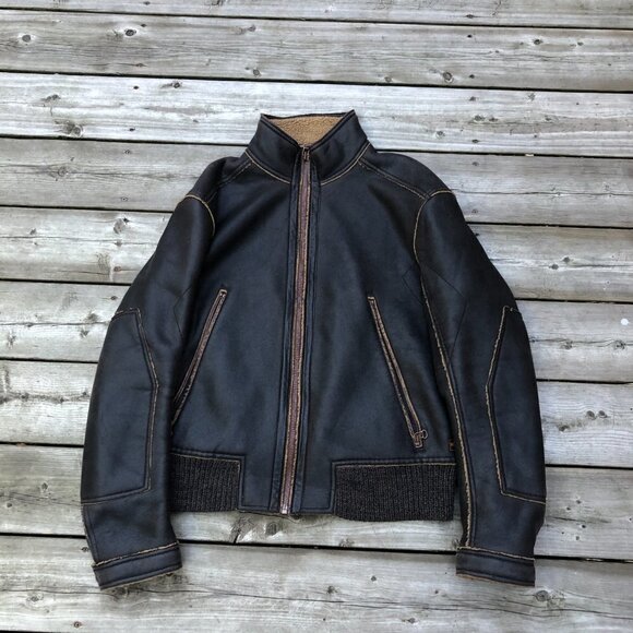 Vintage Hugo Boss Shearling Leather Jacket - Picture 3 of 12